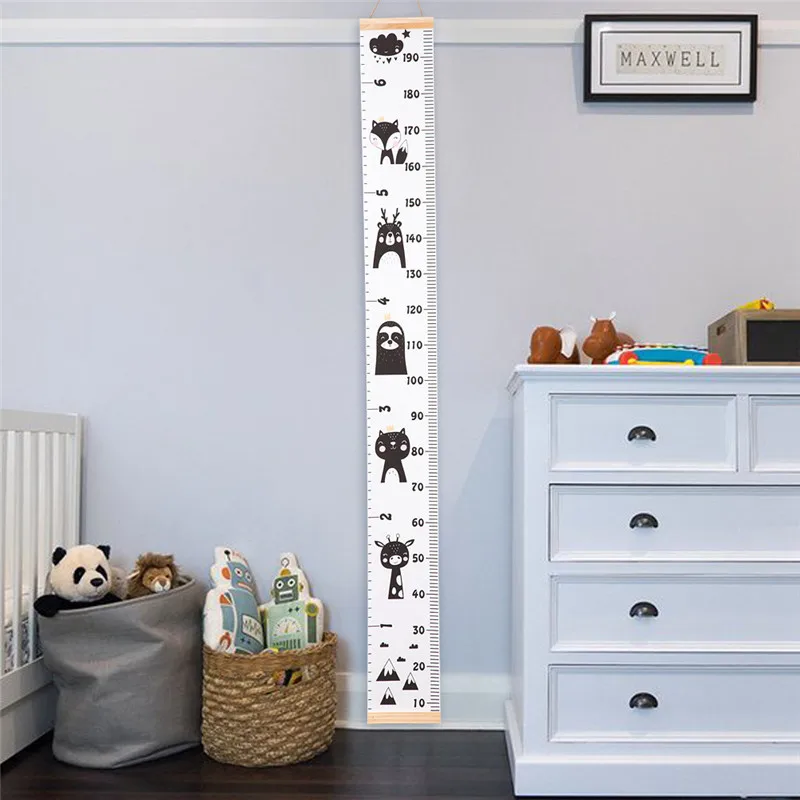 Newborn Baby Play Mat Toys Kids Growth Chart Height Measure Ruler Wooden Wall Hanging For Children Room Decoration Photo Pros