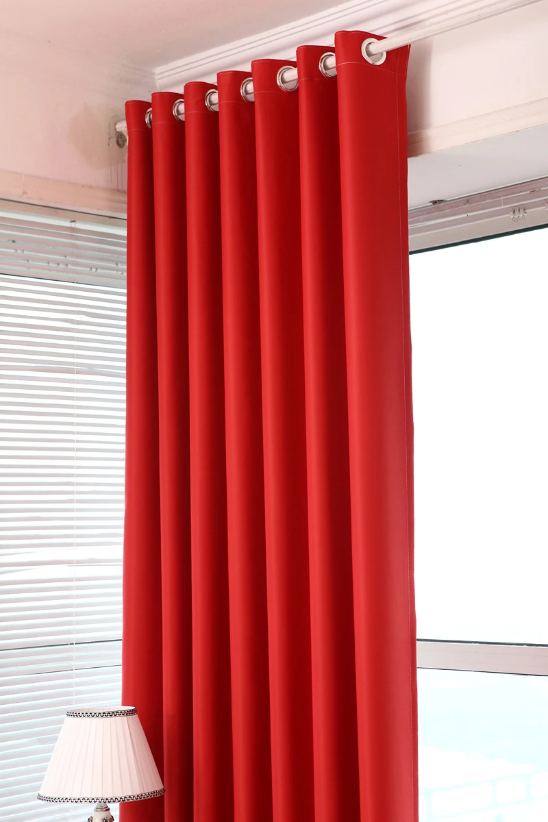 Красная занавеска s чистая черная занавеска s французская занавеска двойная затеняющая ткань для гостиной спальни WP092D