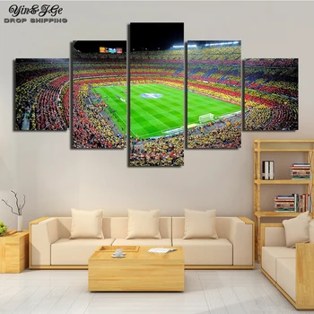 

Modular Picture Artworks 5 Pieces Canvas Art Spain Fc Barcelona Painting HD Print Sports Football Posters Home Decor Wall Framed