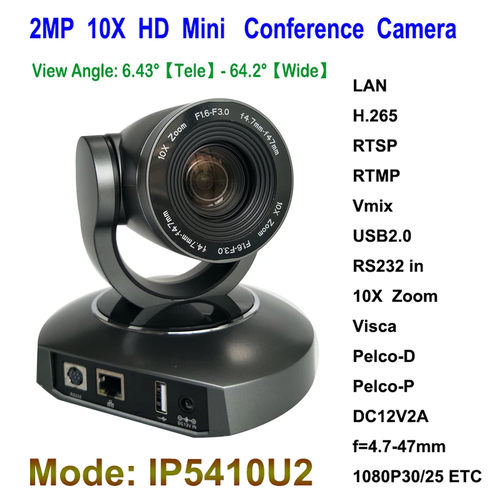 Professional 2MP PTZ 10x Optical Zoom ip usb  Control video