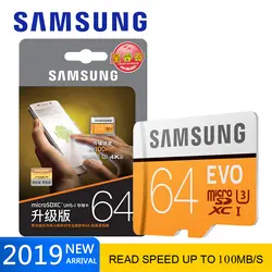 SAMSUNG tarjeta де карта памяти MicroSD 64 ГБ 32BG 128BG 256bg tarjetas MicroSD SDHC SDXC 100 м/с EVO C10 TF Trans Flash Mikro tarjeta