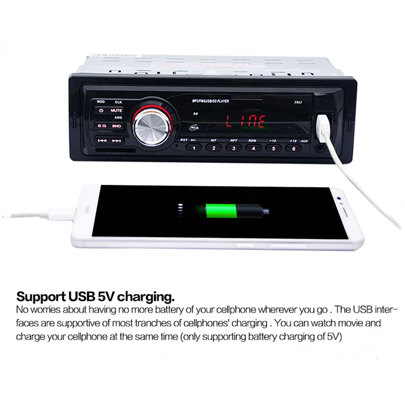 2018 новый автомобиль радио 12 В Авто Аудио Стерео DVD MP3 плеер FM SD AUX USB светодиодный Дисплей