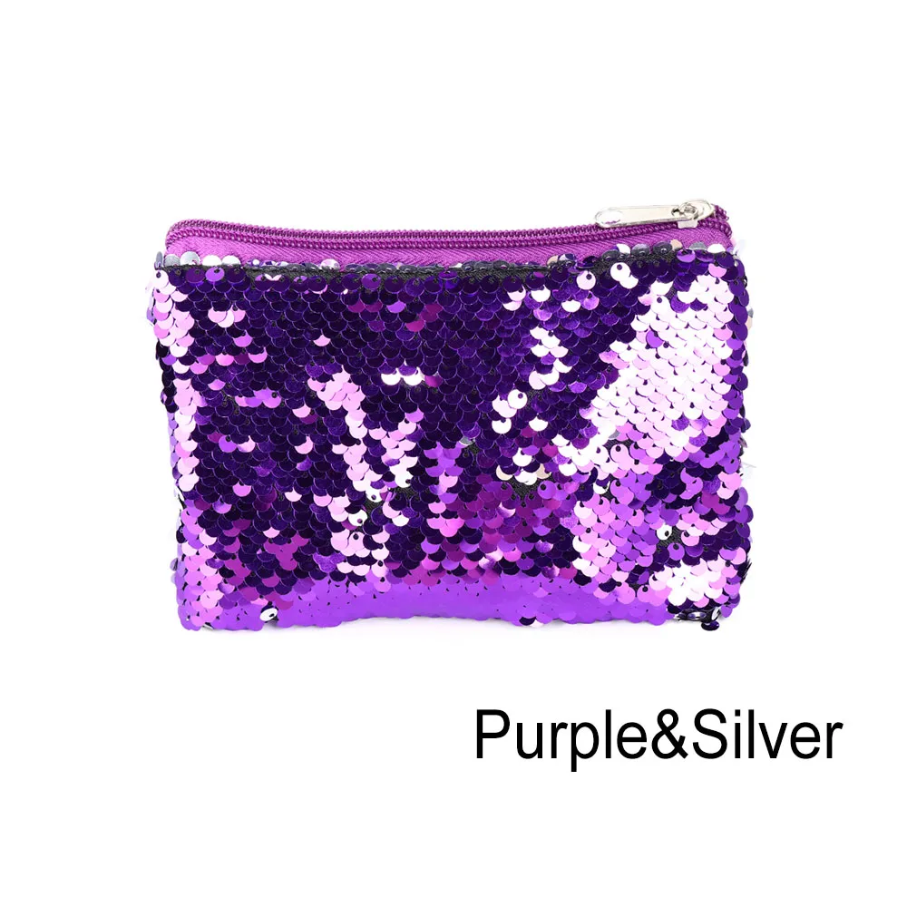 

1PC NEW Double Color Special Design Sequin Coin Purse Women Handbag Zipper Mini Wallet Portable Change Pouch Travel Organizer