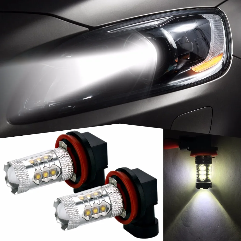 

2x H8/H11Led 80W 1200lm 12V 24V Car Fog Light Fog Lamp Bulb For Kia Rio 2012 - 2015 For Sportage 2005 -2008 for Soul 2014 2015