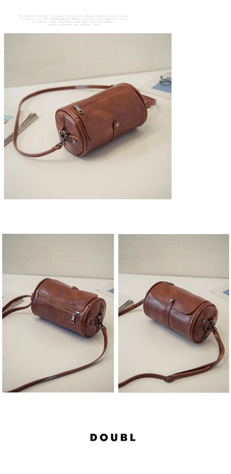 Женская мягкая кожаная круглая сумка-мешок в стиле ретро, художественная сумка через плечо, Новая повседневная сумка на плечо в японском стиле, женская маленькая сумка