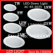 Светодиодный светильник down 7 Вт/9 Вт/12 Вт/15 Вт/18 Вт/24 Вт светодиодное встроенное освещение для спальни комплекты для освещения украшение светодиодный панельный светильник