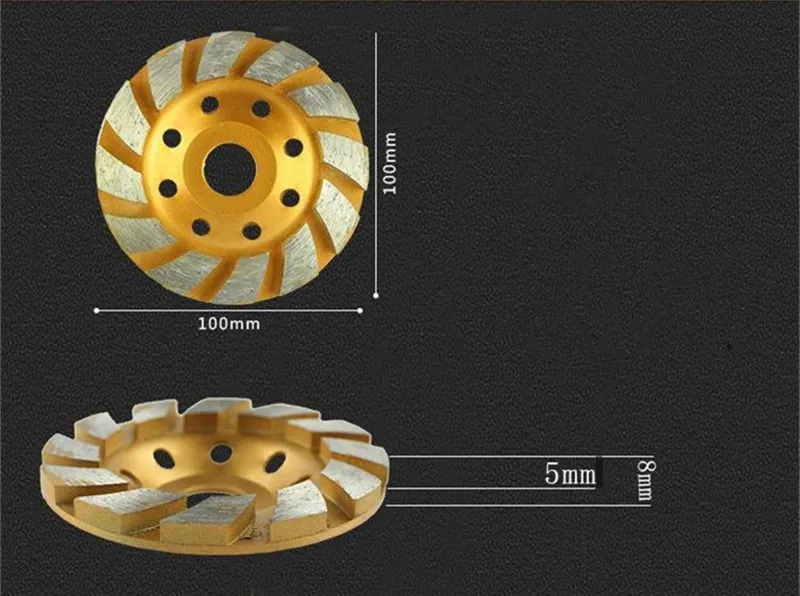 100 мм/4 дюйма 8 отверстий HGS сегмент Шлифовальная головка алмазная шлифовальная чашка диск бетонный гранитный камень шлифовальный станок DIY электроинструмент
