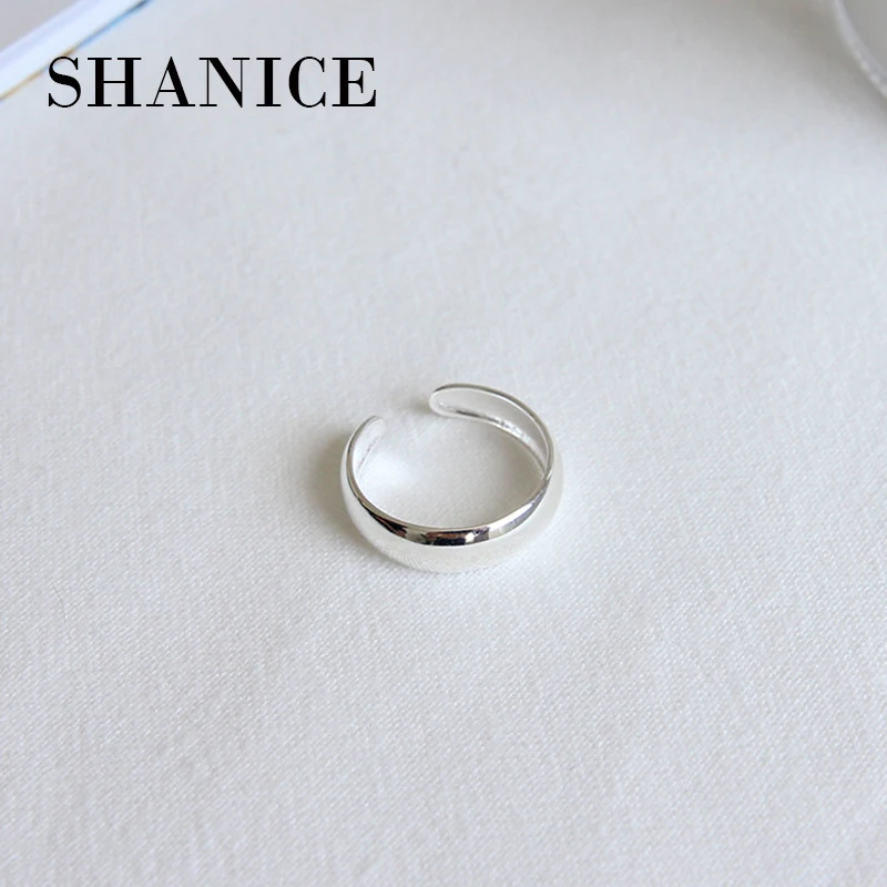 

SHANICE 100% 925 Sterling Silver Jewelry Round Glazed Simple Knuckle Tail Open Ring for Women Japan Korea Jewellry