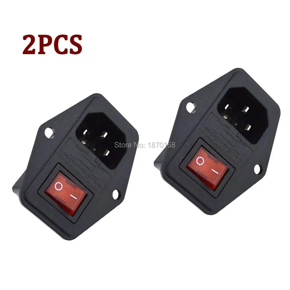 2pcs Lots Inlet Module Plug 5a Fuse Switch Male Power