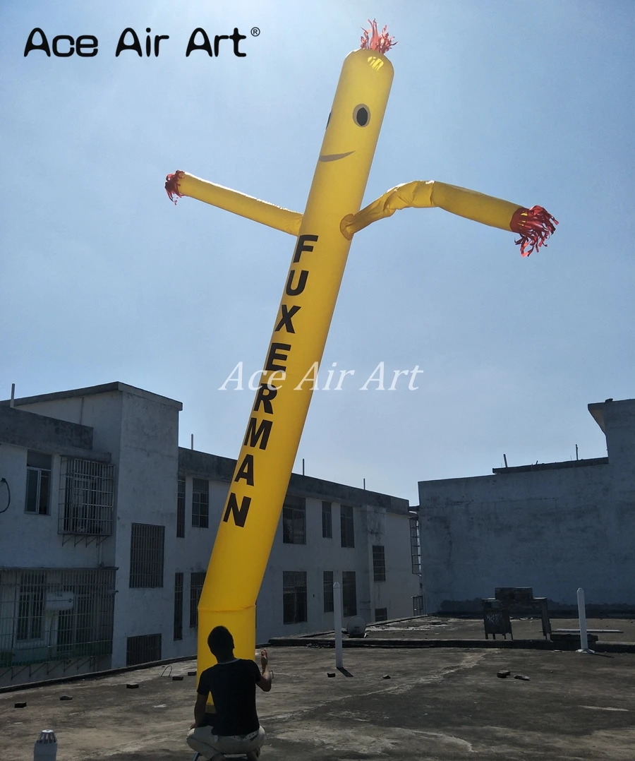 

Custom hot sale 20ft tall yellow waving air tube man,air dancer man/boy for advertising with air blower