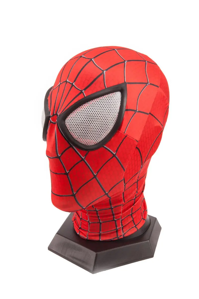 Качественная новая маска Человека-паука с линзами, потрясающая маска Человека-паука для лица, красный костюм Человека-паука из спандекса