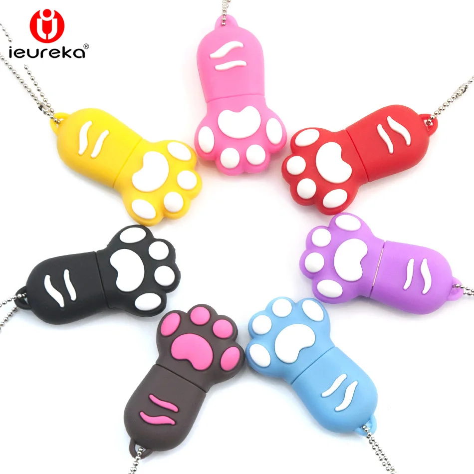 Nuovo Disegno di 7 colori Gatto Zampa USB Flash Drive 16 GB Penna Pendrive USB flash Drive Disk USB 2 0 Memory Stick U disk regalo Pen drive 16 gb in Nuovo