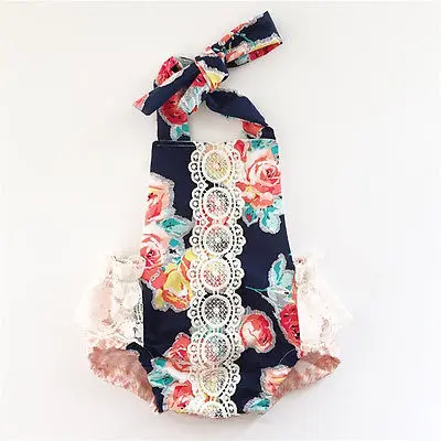 

Summer Newborn Baby Girls Lace Floral Bodysuit Jumpsuit Outfits Clothes