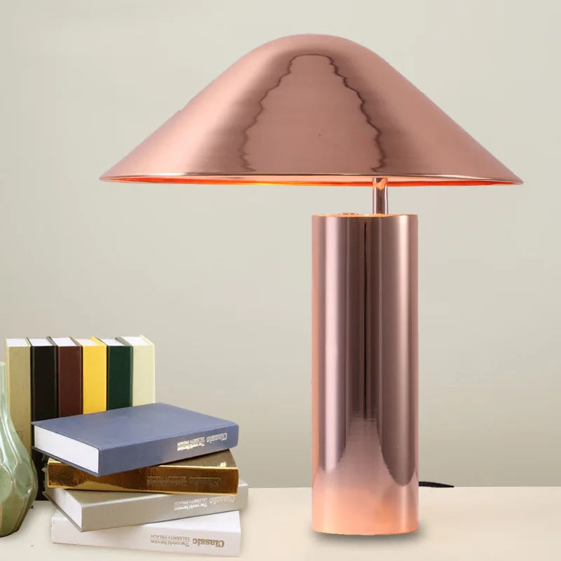 

New Metal Base Aluminum Lampshade Table Lamp for Bedroom Desk Lamp Modern Simple Energy Saving Bedside Lampe de table