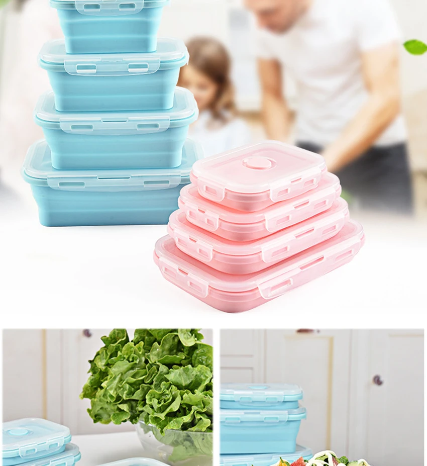 LIYIMENG Silicone Folding Lunch Box Eco-Friendly Matetial Portable Bowl For Picnic Office Workers School29