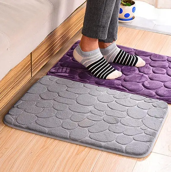cheap New Coral Fleece Bathroom Memory Foam Rug Kit Toilet Pattern Bath Non slip Mats Floor Carpet Set Mattress for Bathroom Decor