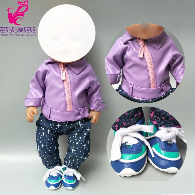 Кукольная куртка для см 43 см born Baby doll Одежда черный pu кожаная кукла пальто для см 40 см 38 см baby doll зимняя одежда Прямая доставка