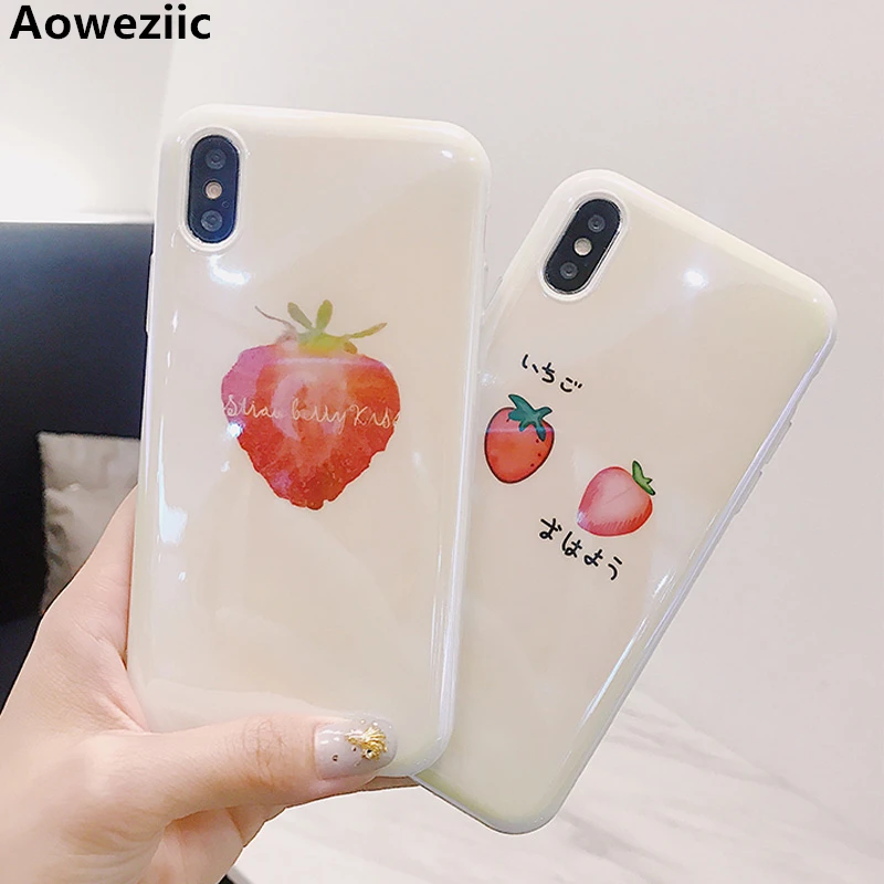 

Aoweziic Strawberry XS Korea mobile shell full package anti falling 7 8plus silicone For iphone6s small fresh protective sleeve