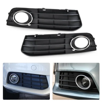 

beler New 2Pcs ABS Plastic Right & Left Fog Light Lamp Cover Grille 8K0807682A01C for Audi A4 B8 2008 2009 2010 2011 2012