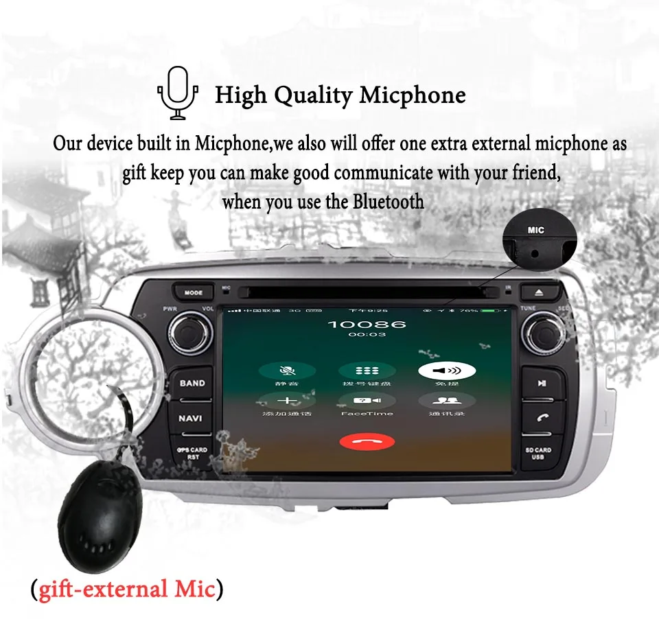 Best 7" IPS Android 9.0 Car DVD Stereo 2 Din Auto Radio For Toyota Yaris 2012-2018 GPS Navigation 8 Core 4GB RAM Tape Recorder Camera 1
