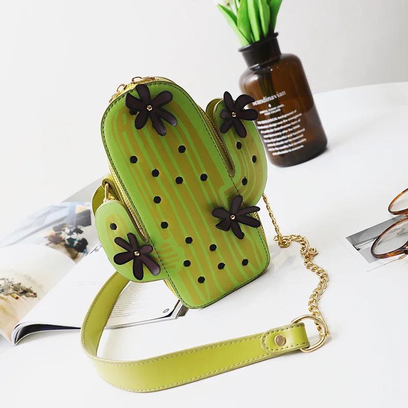 

new women mini handbags female fashion 6 colors cactus plant shape casual small bag summer appliques shoulder Messenger bags