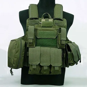 

Molle CIRAS Tactical Vest Airsoft Paintball Combat Vest W/Magazine Pouch+Utility Bag Releasable Armor Carrier Vest