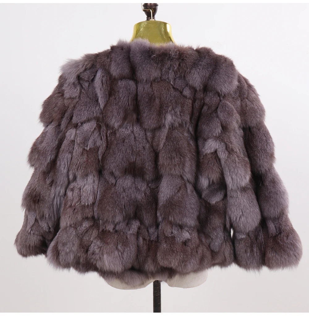 Новые зимние женские короткие пальто из натурального Лисьего меха, женские облегающие теплые куртки из натурального Лисьего меха, модная верхняя одежда из натурального меха