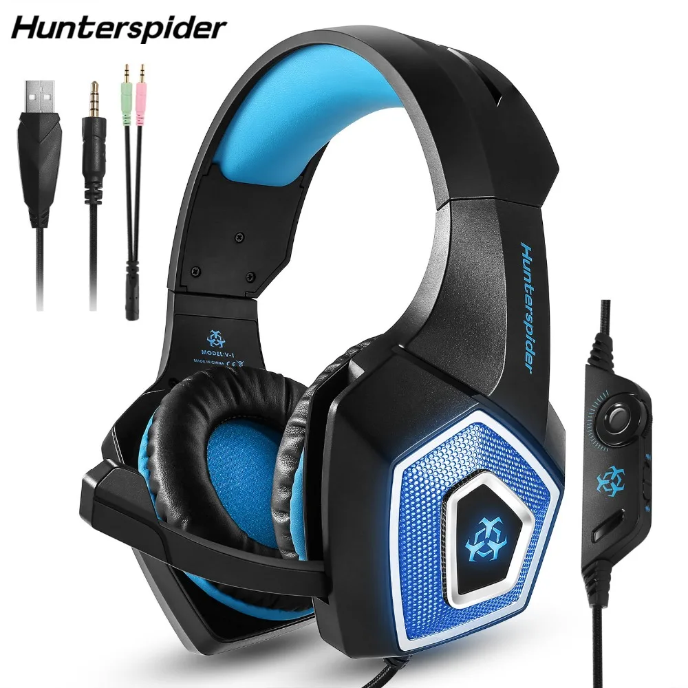 Гарнитура Hunterspider V1 PS4 игровые наушники для ПК Bass Casque нового Xbox one ноутбука