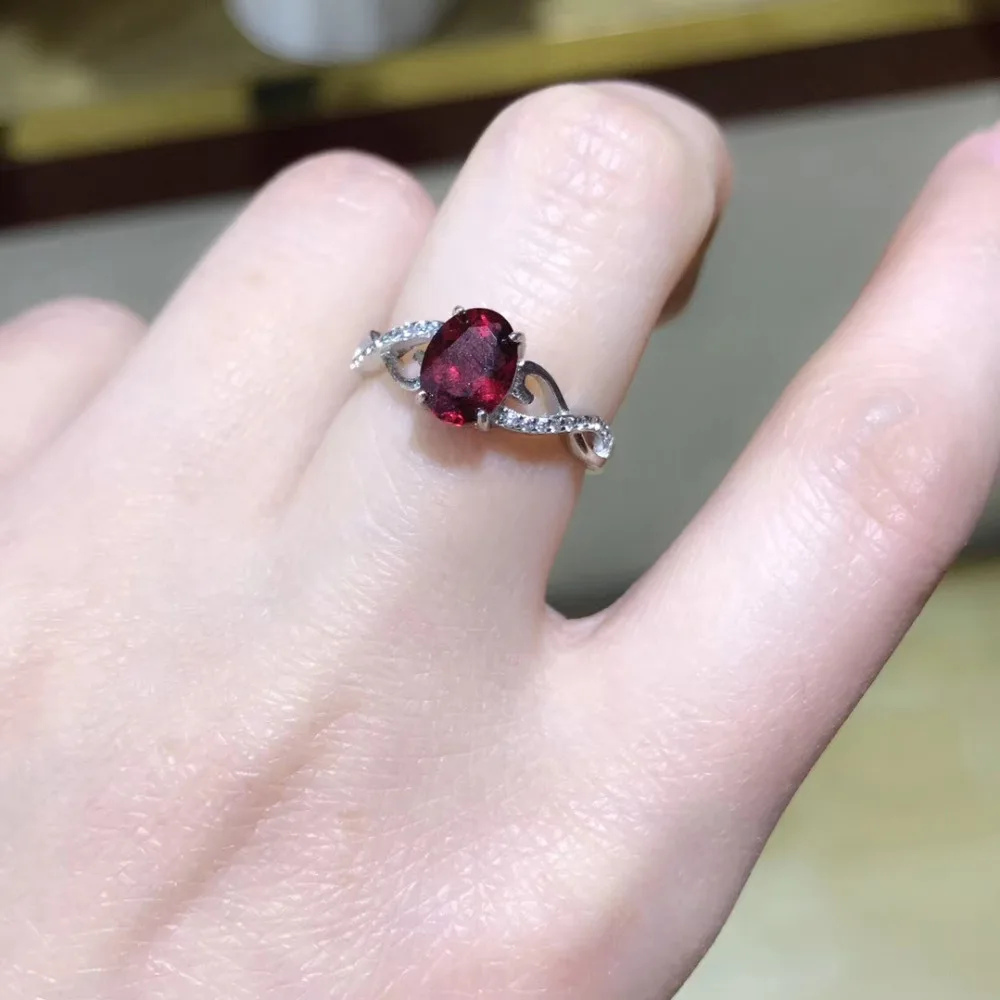 

Natural red garnet Elegant branches Encircling Ring S925 Silver Natural red gemstone Ring Women girl party gift Ring Jewelry