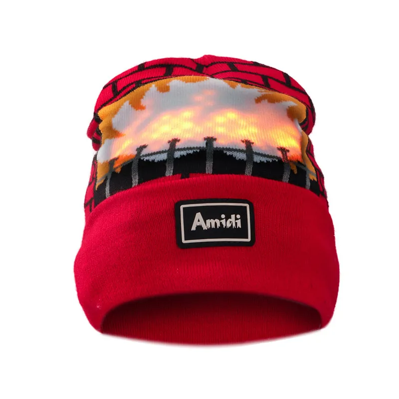 Baru LED Nyala Cap Unisex Hangat Knit 