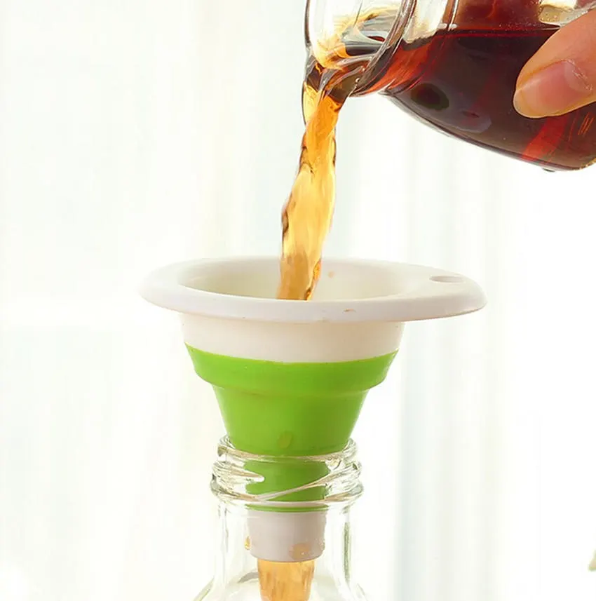 

Dozzlor 1Pc Foldable Mini Silicone Funnel Hopper Practical Collapsible Gadget Portable Funnels Cooking Kitchen Tools Accessories