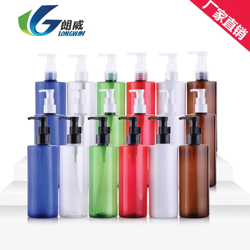 

500ml Flat Shoulder Oil Pump Bottle Cleansing High-grade Emulsion Sub-bottling Bottle 10pcs/lot