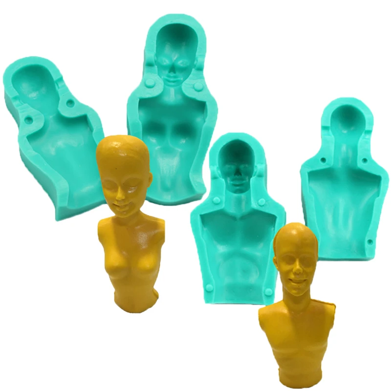 Mini Male//Female Body Mould 3D Silicone for Baking Cake Fondant Decorating