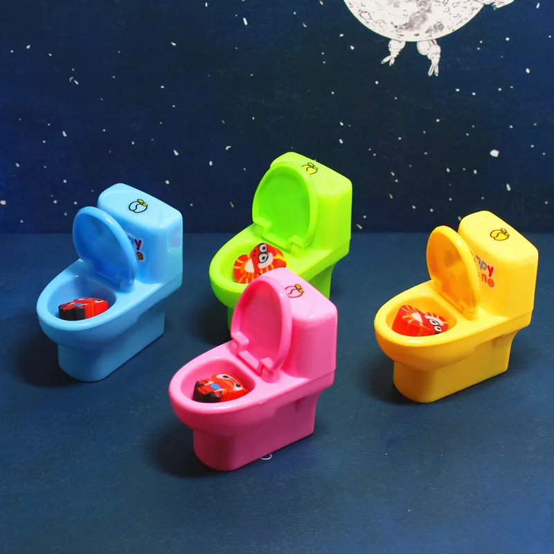 

4 pcs/lot Creative Toilet Shape Pencil Sharpener Mini Kawaiii Colored Sharpener Novelty Gifts for Kids Student School Statonery