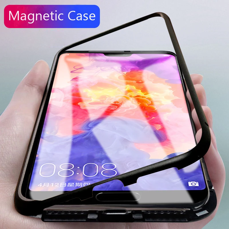 

Magnetic Adsorption Case For Huawei P 30 Pro Magnet Tempered Glass Back Cover On The For Huawei P20 P30 Pro Lite Light 30P Case