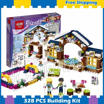 

313pcs Friends Snow Resort Ice Rink Skating Lodge Ski 10730 Model Building Blocks Girls Children Gifts Sets Compatible With Lago