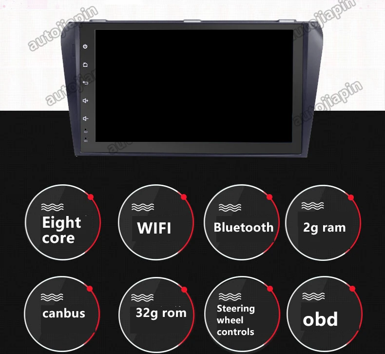 Perfect 9" Eight Core Android 8.0 2G RAM 1024*600 Car GPS navigation For Old MAZDA 3 2008 - 2009 With Car Stereo Radio Audio 2 Perfect 9" Eight Core Android 8.0 2G RAM 1024*600 Car GPS navigation For Old MAZDA 3 2008 - 2009 With Car Stereo Radio Audio 2