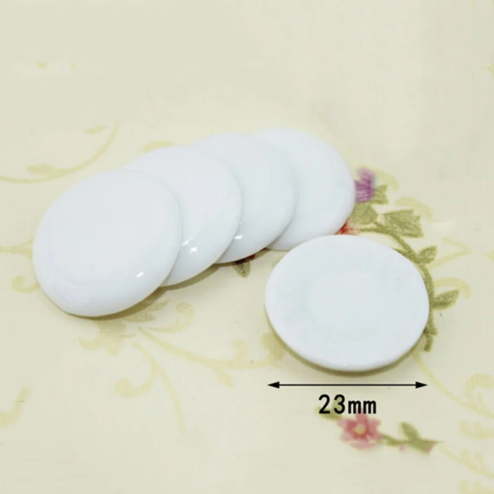 

5Pcs 1/12 Dollhouse Miniature Accessories Mini Ceramic Food Plate Simulation Kitchen Dish Model Toys for Doll House Decoration