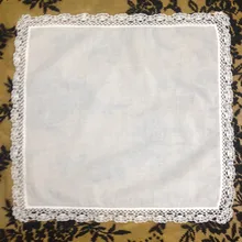 Модные женские носовые платки 12 шт./партия 12x1" белый хлопок свадебный платок белое вышитое кружево Женские платки для невесты