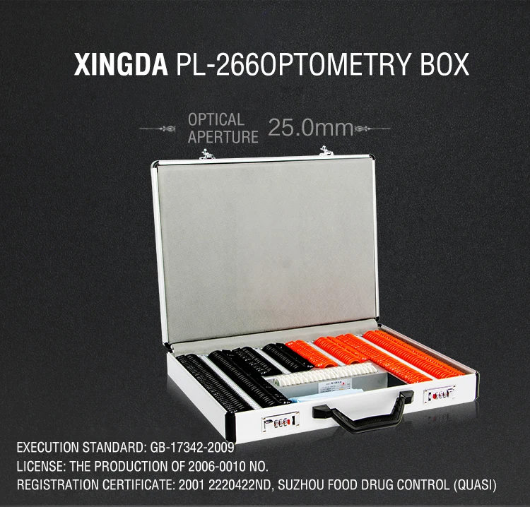 Xingda-PL-266 optometryl объектива Набор 266 шт. объектив коробка для сбора доказательств Пластик обод качества торговое оборудование оптическое оборудование
