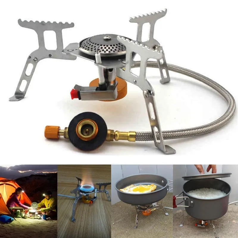 

3500W Portable Outdoor Gas Stove Camping Hiking Picnic Stove Split Burners Stainless Steel Gas Stove