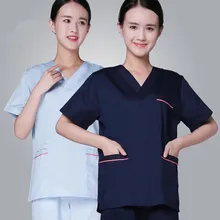 Новое поступление женский V шеи больничный медицинский скраб одежда Униформа стоматологическая клиника салон красоты Рабочая форма больничный комплект для медсестры