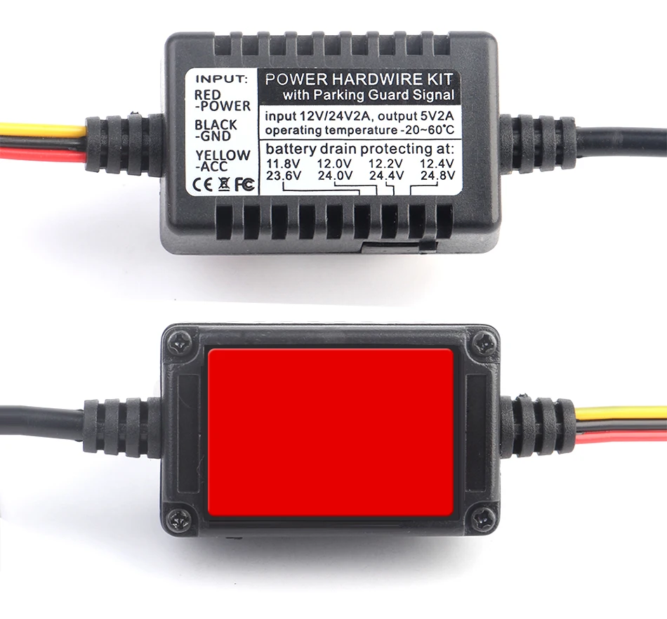 5 Ruccess K03 Micro USB Power Hardwire Kit 4 Protecting Band 12V 24V To 5V With Parking Guard For Car DVR Dash Camera