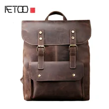 AETOO мужская сумка на плечо Ретро Crazy Horse кожаная сумка рюкзак кожаная повседневная мужская сумка ретро компьютерный чехол