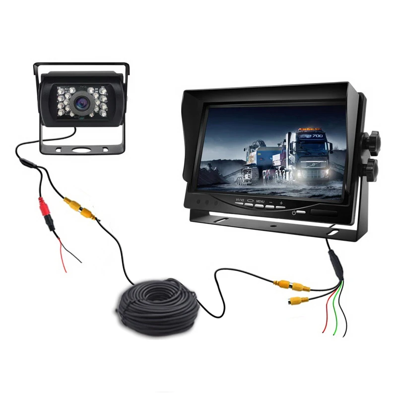 Камера для просмотра автомобиля Высокое разрешение 7 дюймов цифровой ЖК-монитор автомобиля, идеально подходит для DVD дисплея, для RV Грузовик Автобус Система помощи при парковке