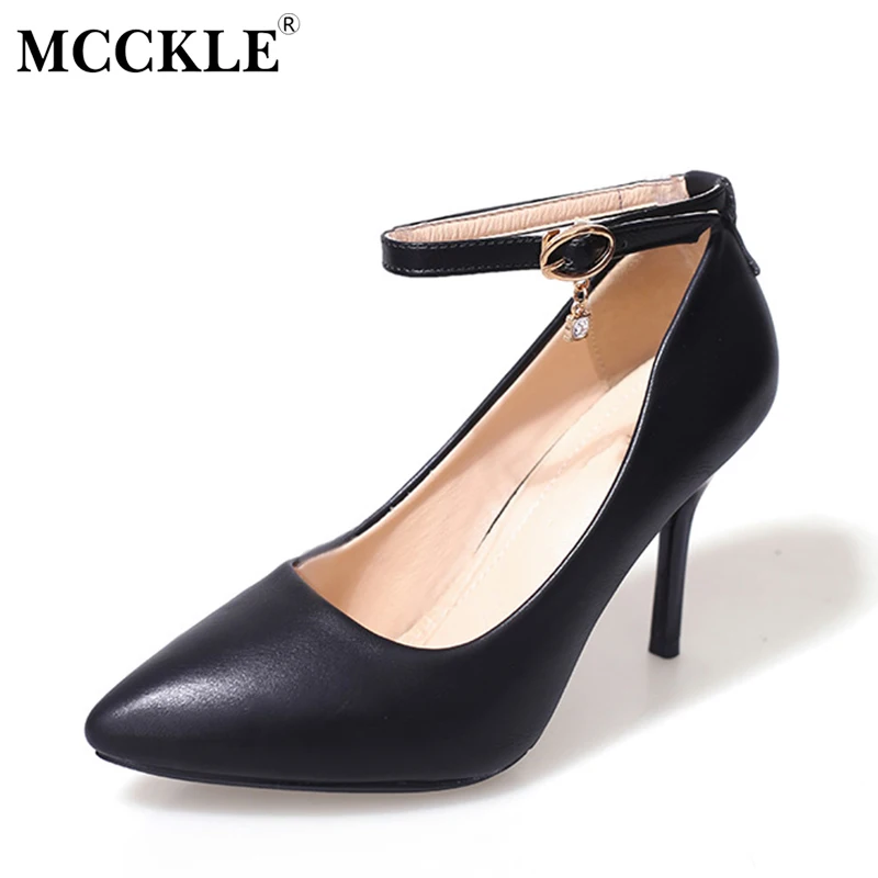 stiletto shoes with buckle