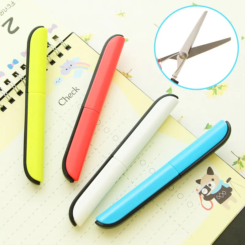 Crafting portable Scissors paper-cutting  folding safety Scissors mini stationery scissors  office and school hand cut supplies 1