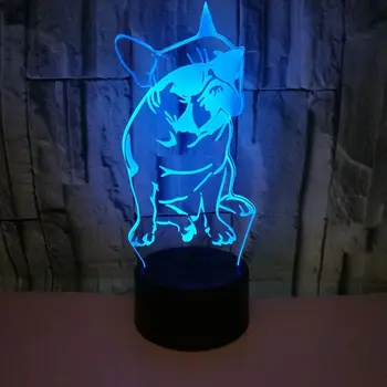 

French Bulldog With Sunglass 3D LED Night Light Frenchie Dog Sleep Lighting 7 Color Changing Mood Lamp Gift For Dog Lovers