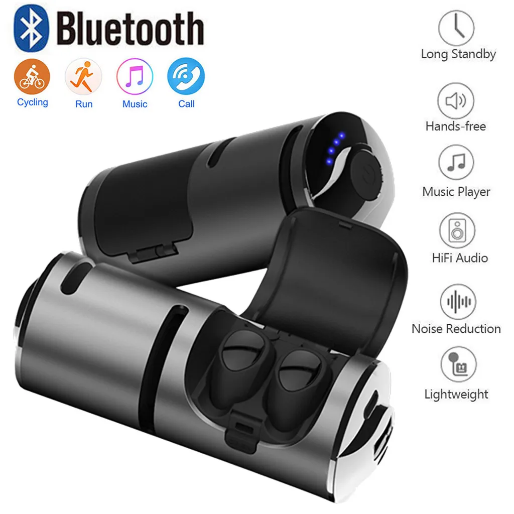 Открытая крышка с бинауральной зарядкой Беспроводная стереогарнитура Bluetooth 4 2
