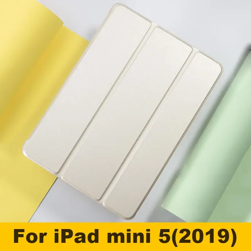 For mini 5 Gold Для Apple iPad mini 1 2 3, 4, 5, чехол, 7,9 дюймов, ультра тонкий, умный, магнитный, с подставкой, из искусственной кожи, силиконовый чехол для iPad mini 5, Funda - Цвет: For mini 5 Gold